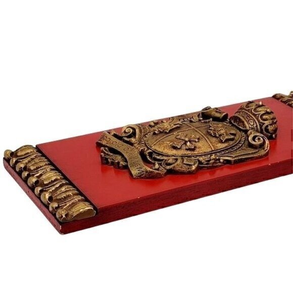 Medieval Wall Plaque Crown Shield Coat of Arms Nuevo Mundo Dio Colon - Picture 4 of 7